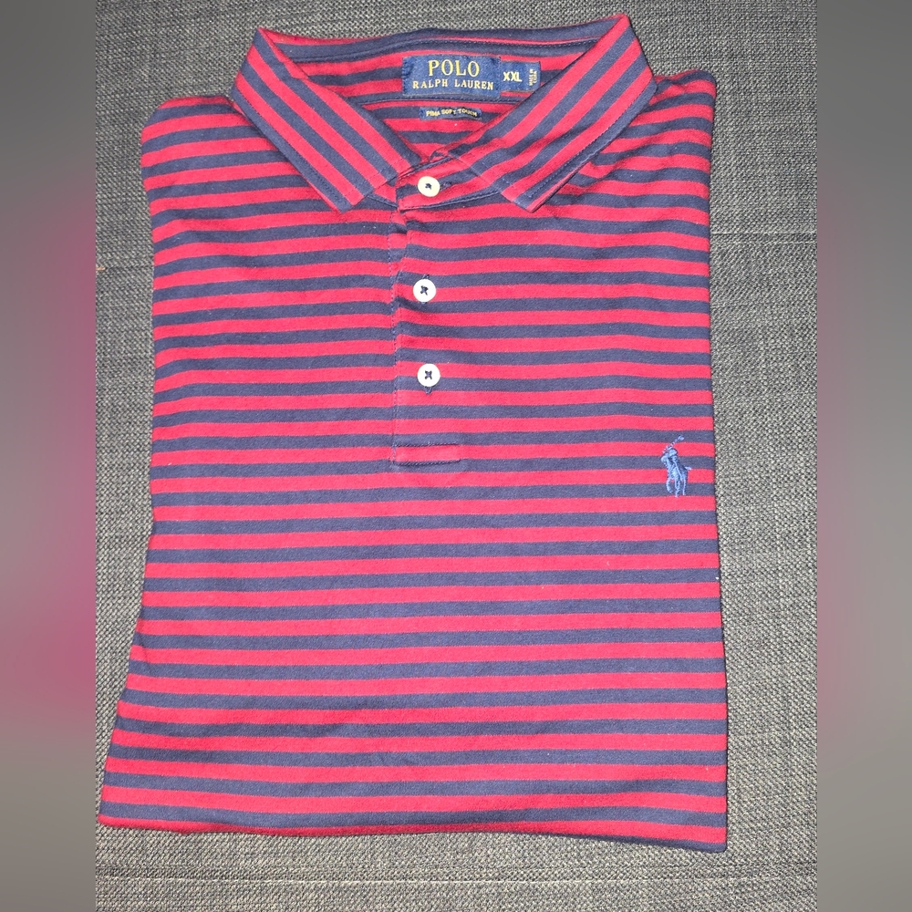 Polo Ralph Lauren Red and Blue Striped Polo Shirt